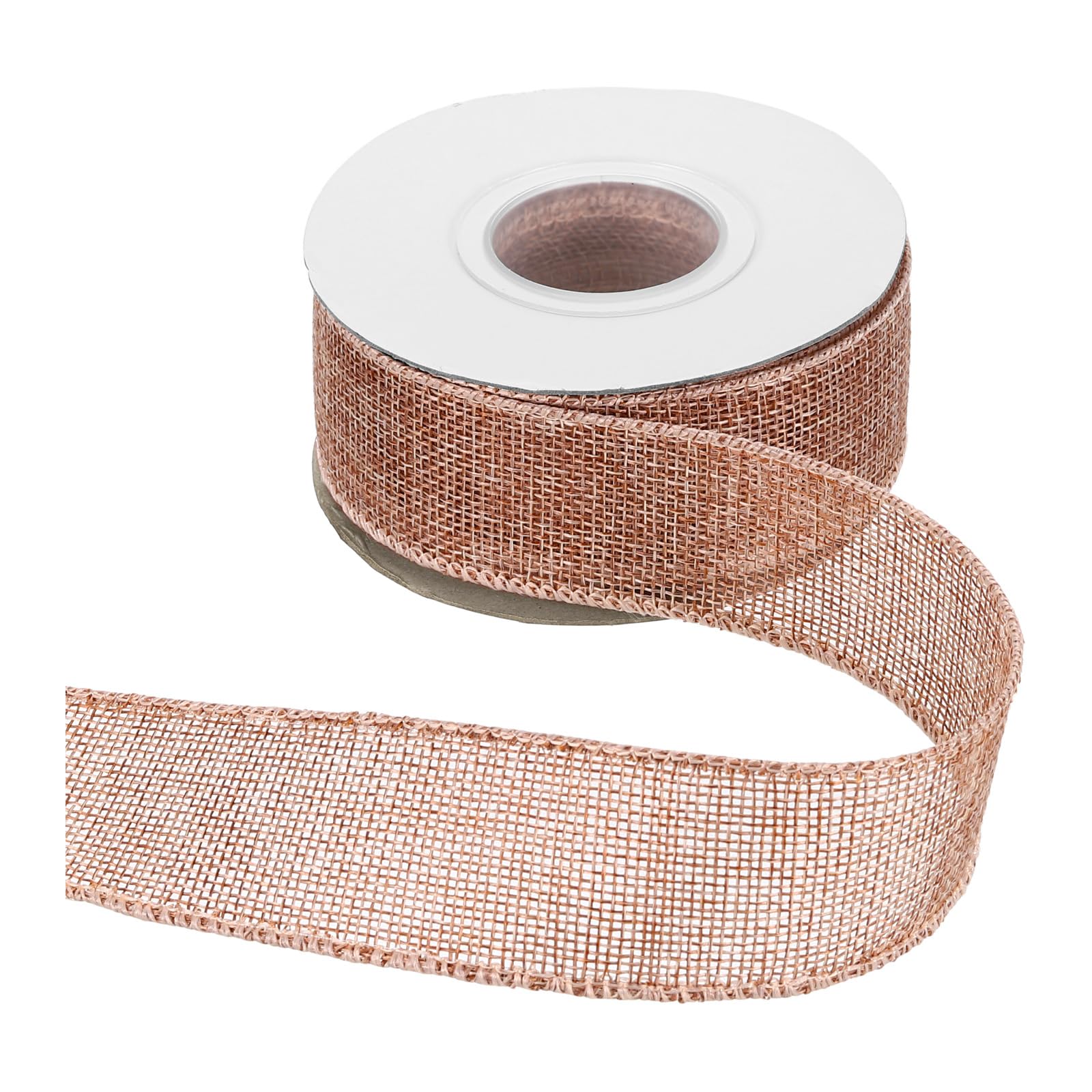 sourcing map Burlap Wired Ribbon 1-1/2" x 10 Yards Wired Edge Ribbon Cross Linen Woven Strap for Big Bow Wreath Holiday Parties Home and Outdoor Decoration, Beige — image 1
