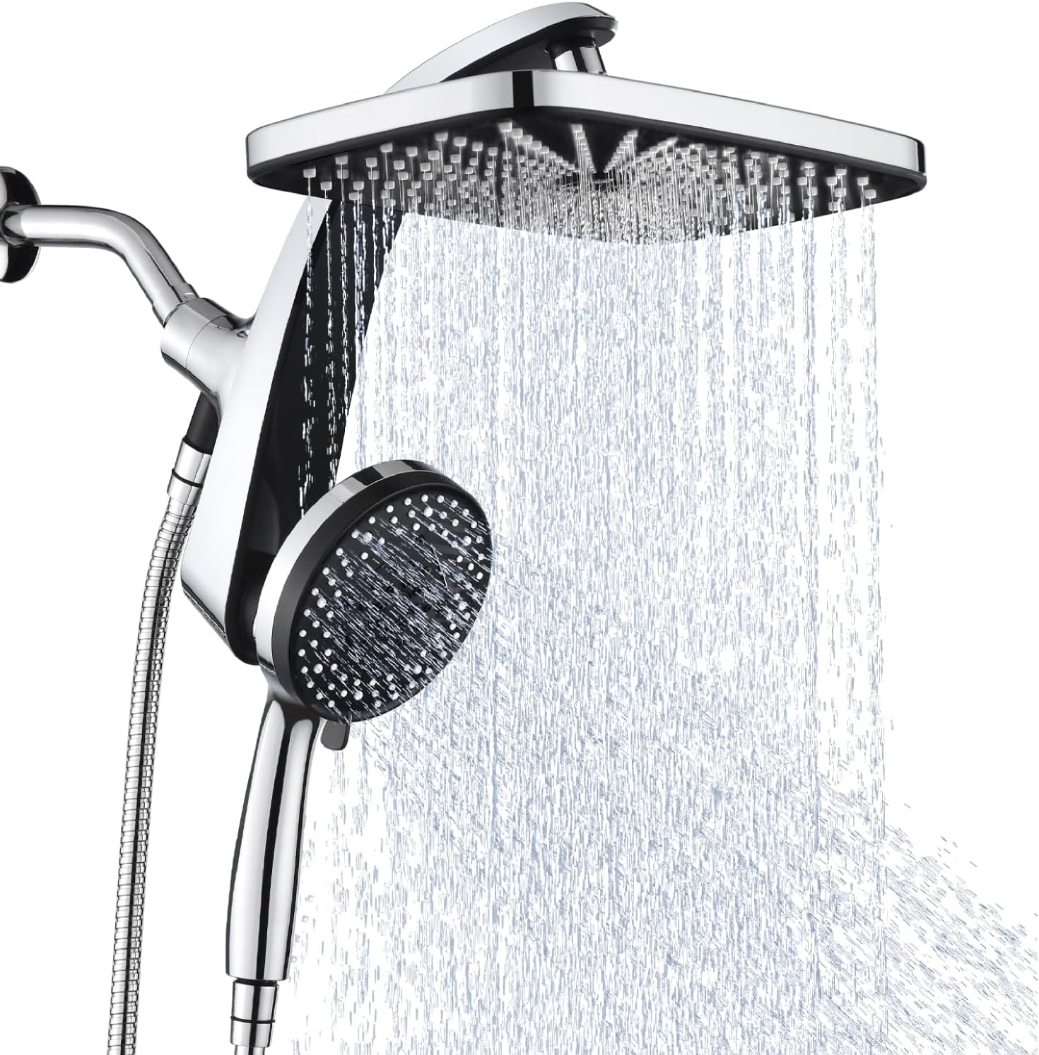 High Pressure Rain Shower Head: Upgrade Shower Heads with Handheld Spray Combo with Fixed Showerhead