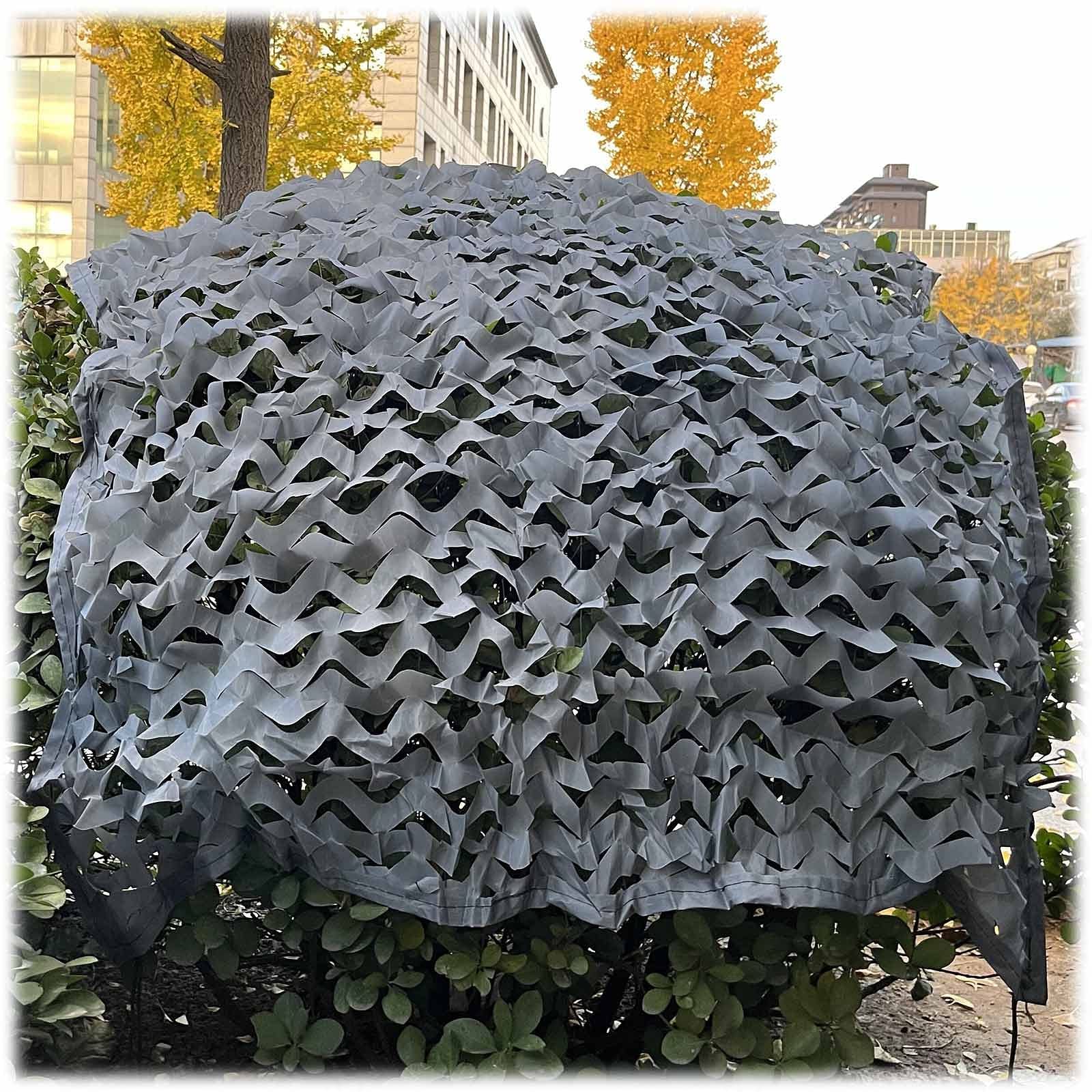 Jolan Camouflage Netting Grey, Camo Netting for Hunting, Military Decoration, Camping, Garden Pergola Patio Shade Net, Car Cover, Sunscreen Net, Reinforced Camouflage Net,Grey-1.5x7m(4.9x23ft)