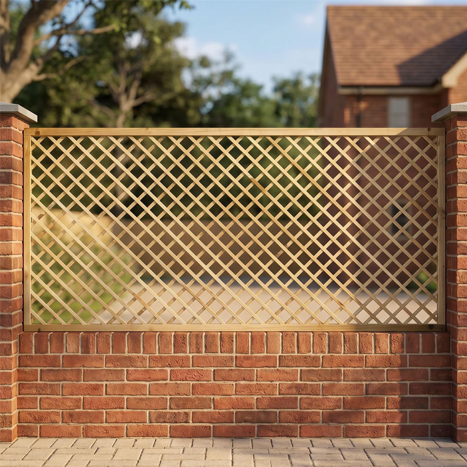 Premier Garden Supplies Pressure Treated (Tanalised) Diamond Standard Elite Alderley, 6Ft X 3Ft Fence Panel Trellis Topper Wooden Lattice | Decorative Fencing Topper For Outdoor Garden Wall, Pergola, & Arch (Wide: 182.8Cm X High: 90Cm)