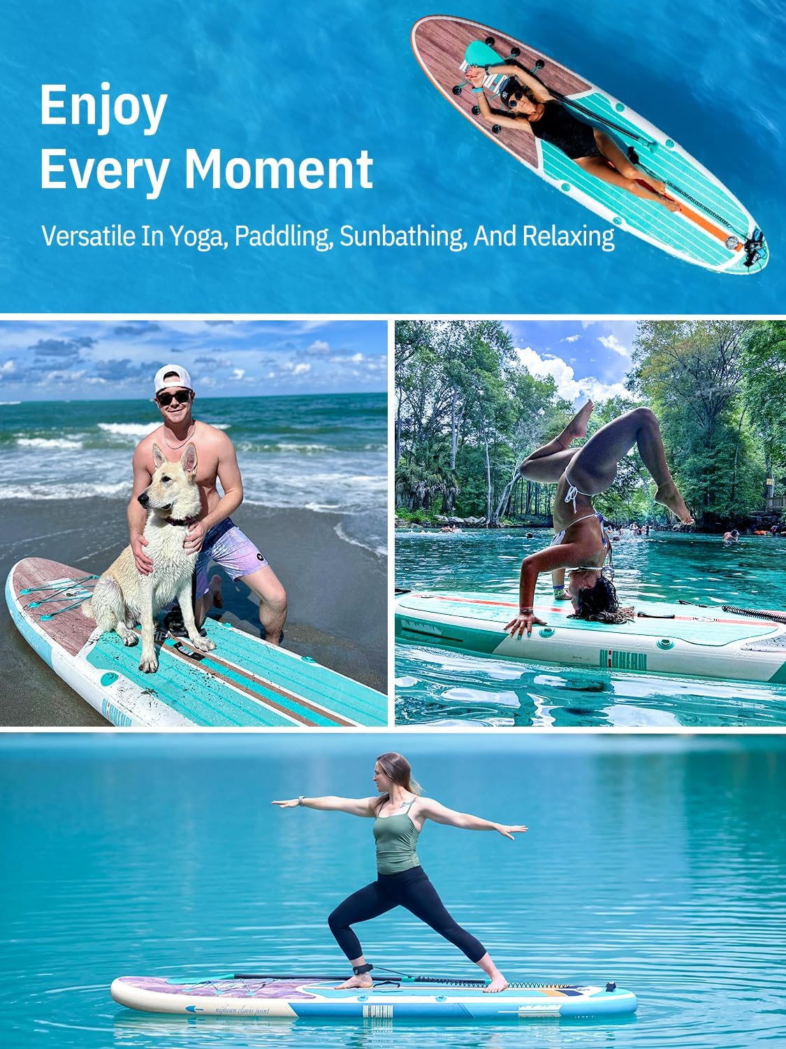 Niphean Inflatable Stand Up Paddle Board with SUP Accessories, Anti-Slip EVA Deck, 10’6’’ Inflatable Paddle Boards for Adults & Youth of All Skill Levels
