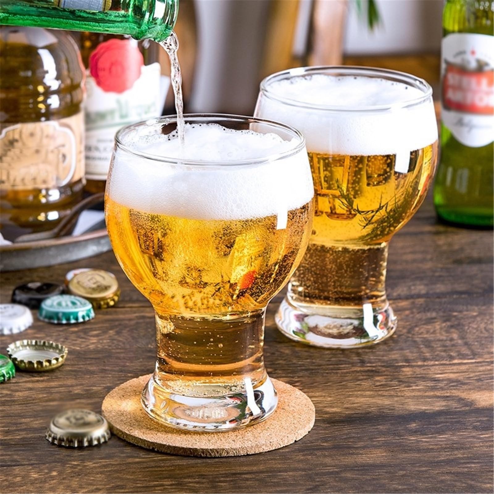 Glasbecher, Bastelgläser, 2er-Set, 15,3 Unzen Pint, großes Fassungsvermögen, klares Trinken for Saft