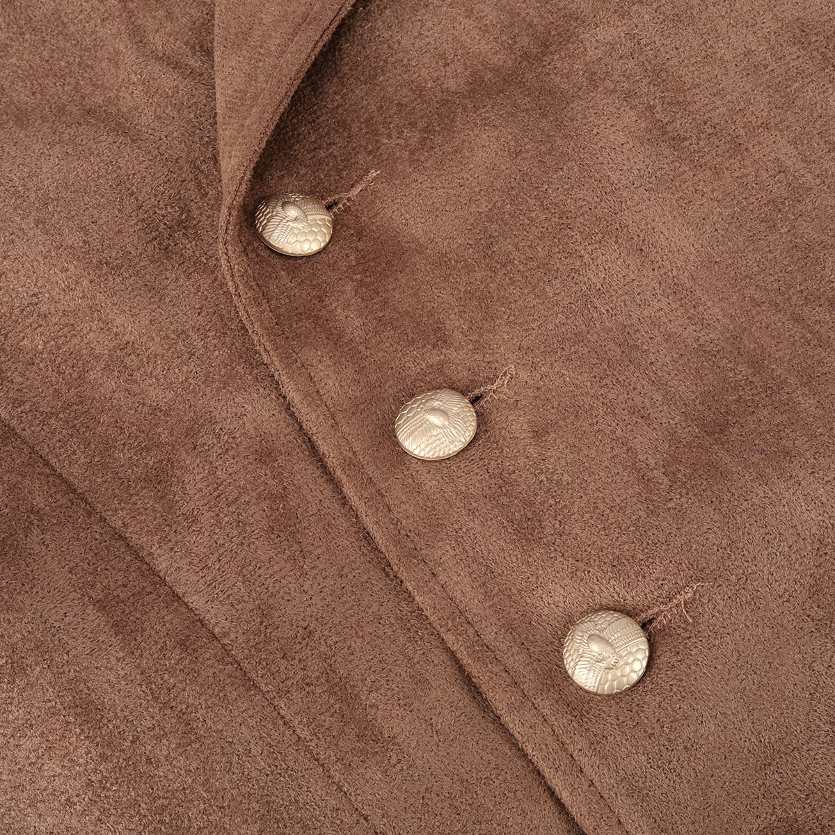 YFFUSHI Gilet in Pelle Scamosciata da Abito per Uomo Doppiopetto Gotico Steampunk Gilet in Velluto da Uomo Cowboy Giacca Senza Maniche