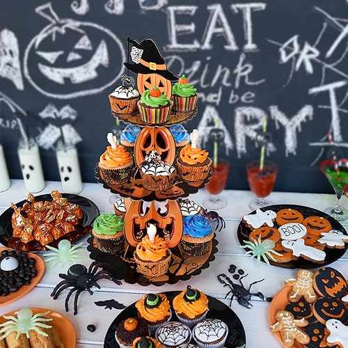 Miniatura 2 de 2 piezas de decoración de fiesta de autos de carreras de 3 niveles redondos de cartón para 24 cupcakes, niños y niños, dos regalos de fiesta de