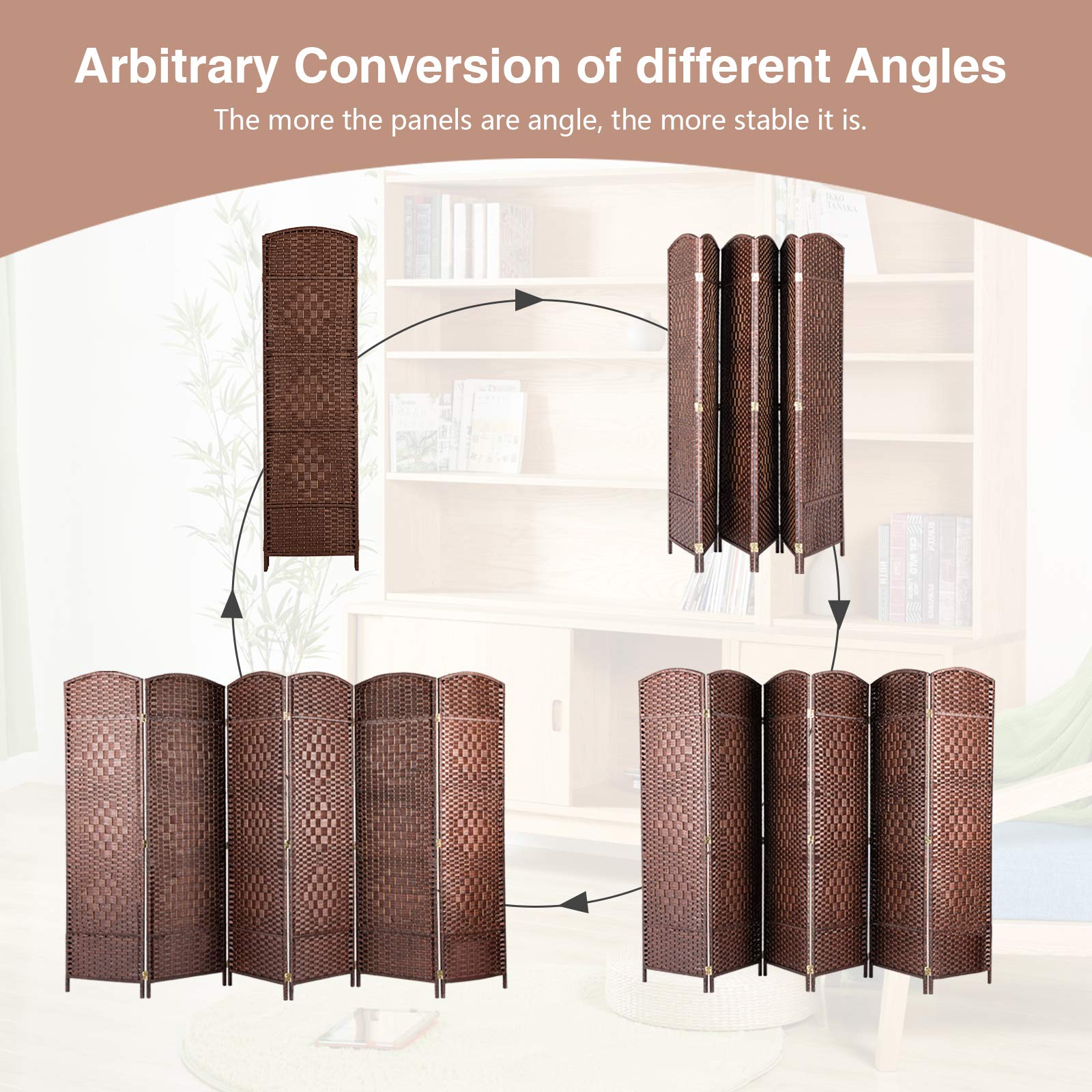 Buy EIGRAMSET UMAX Room Divider,6 FT Tall Weave Fiber Extra Wide Room