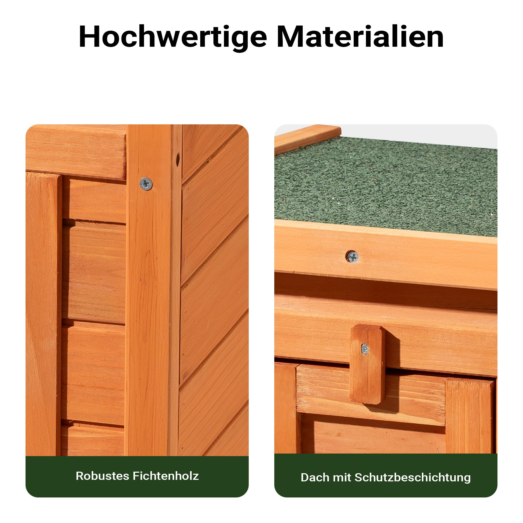 Wiltec Domek dla kota 420 x 515 x 430 mm z drewna świerkowego, budka dla małych zwierząt z otwieranym dachem i bitumicznym pokryciem, klatka do ogrodu i na balkon
