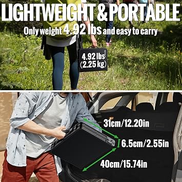 GARLLEN Waterproof Folding Camping Table with 3 Adjustable Height Max 27.5