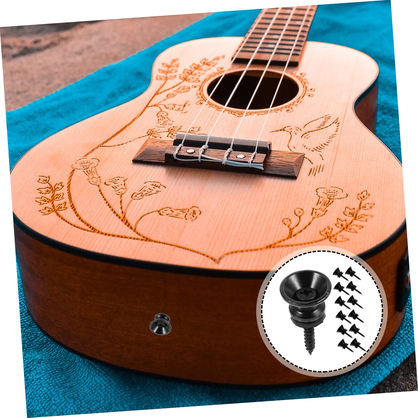 Yardwe 20Sets Metal Bass End Pins with Gasket Screw Durable Guitar Supplies for Electric Acoustic Instruments Non Skid Tail Nail for Secure Attachment