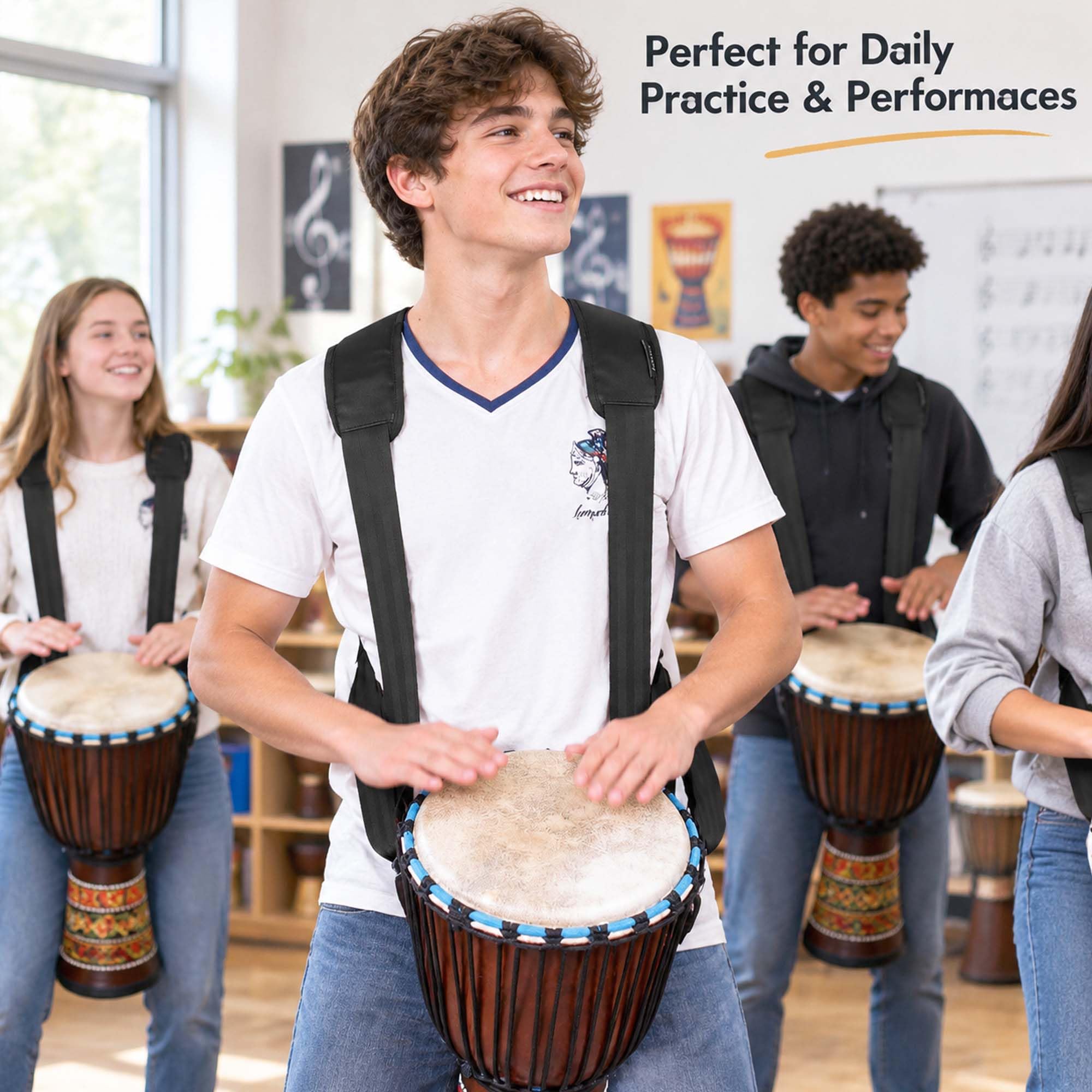 Amazon | 調節可能なDjembe ショルダーストラップ 太いパッド アフリカ