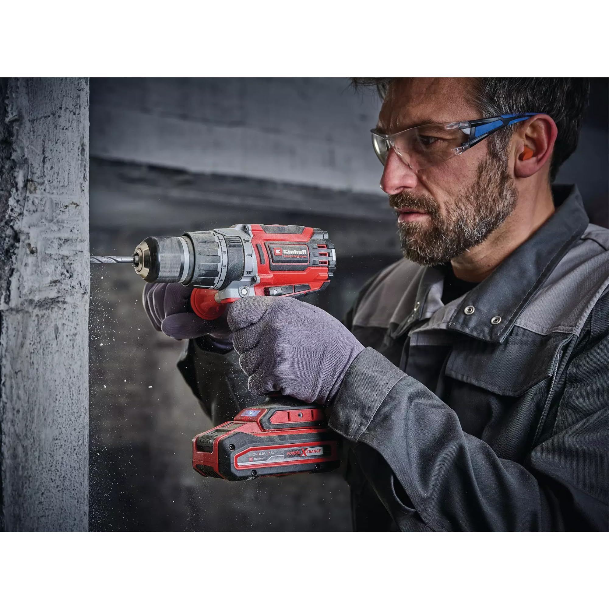 Einhell Professional Taladro percutor con batería TP-CD 18/70 Li-i BL-Solo Power X-Change (18 V, sin escobillas, 70 Nm, func. de perfor. por percusión, portabrocas de 13 mm, 2 velocidad, sin batería)