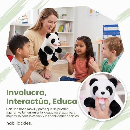 LOMTRATS 2026 Marionetas de Mano de Animales con Boca Abierta móvil para niños, Lobo, león