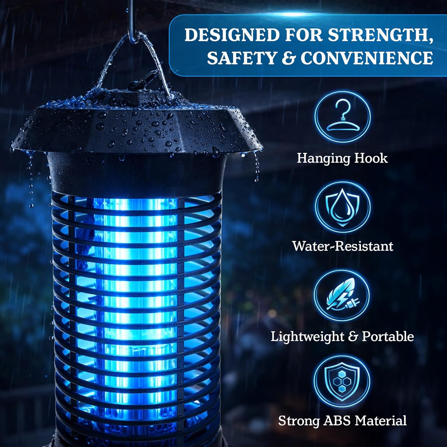Electric Bug Zapper Indoor/Outdoor, High Powered Mosquito Zappers Killer, Insect Fly Swatter Zapper Mosquito Trap Outdoor Fly Traps for Backyard (Included Cleaning Brush & one Extra Bulb)