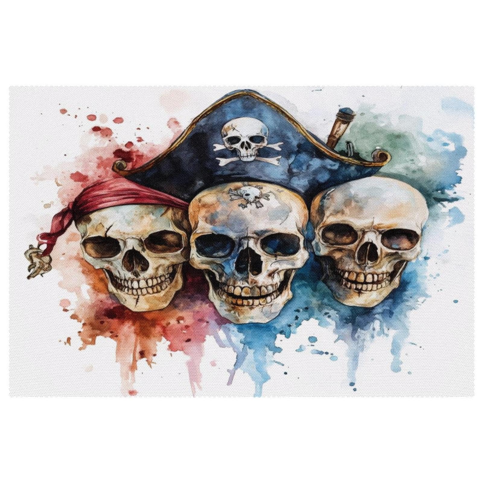 Sets de table crânes de pirates pour protéger des taches de sauce