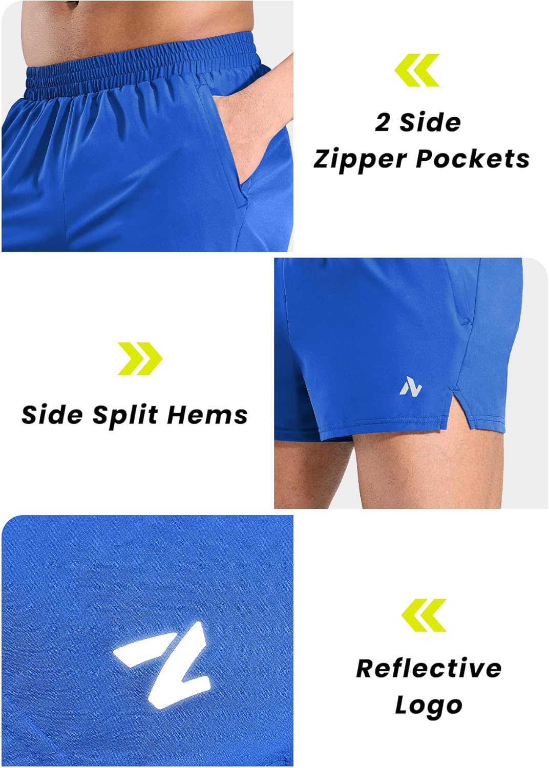 Nepest Men's 3" Running Short with Liner Quick Dry Lightweight Athletic Workout Gym Shorts with Zipper Pocket - Image 4