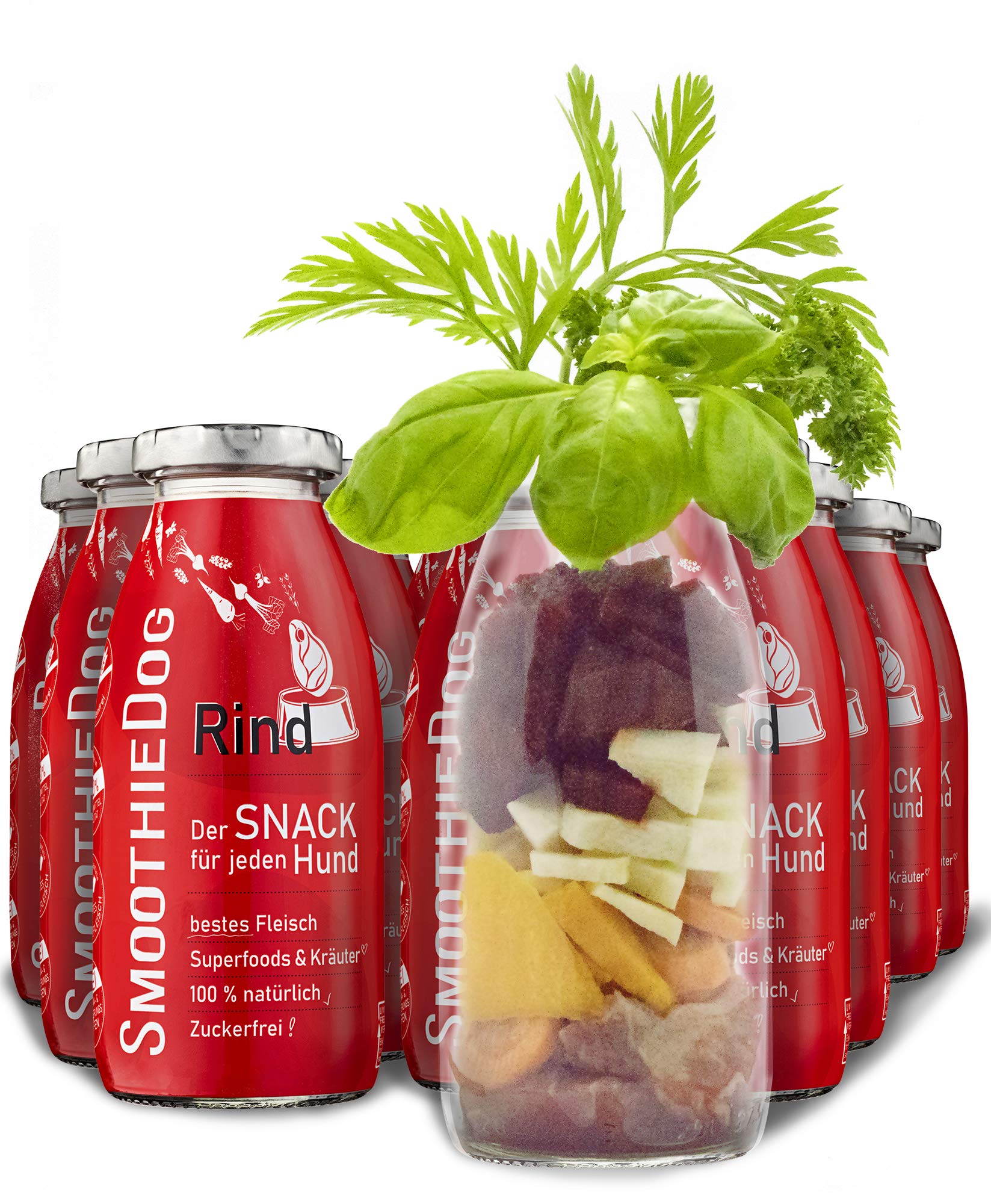 Hunde Smoothie SmoothieDog 12er Rind - Flüssiges Hundeleckerli - Zucker- & glutenfrei - je 250ml