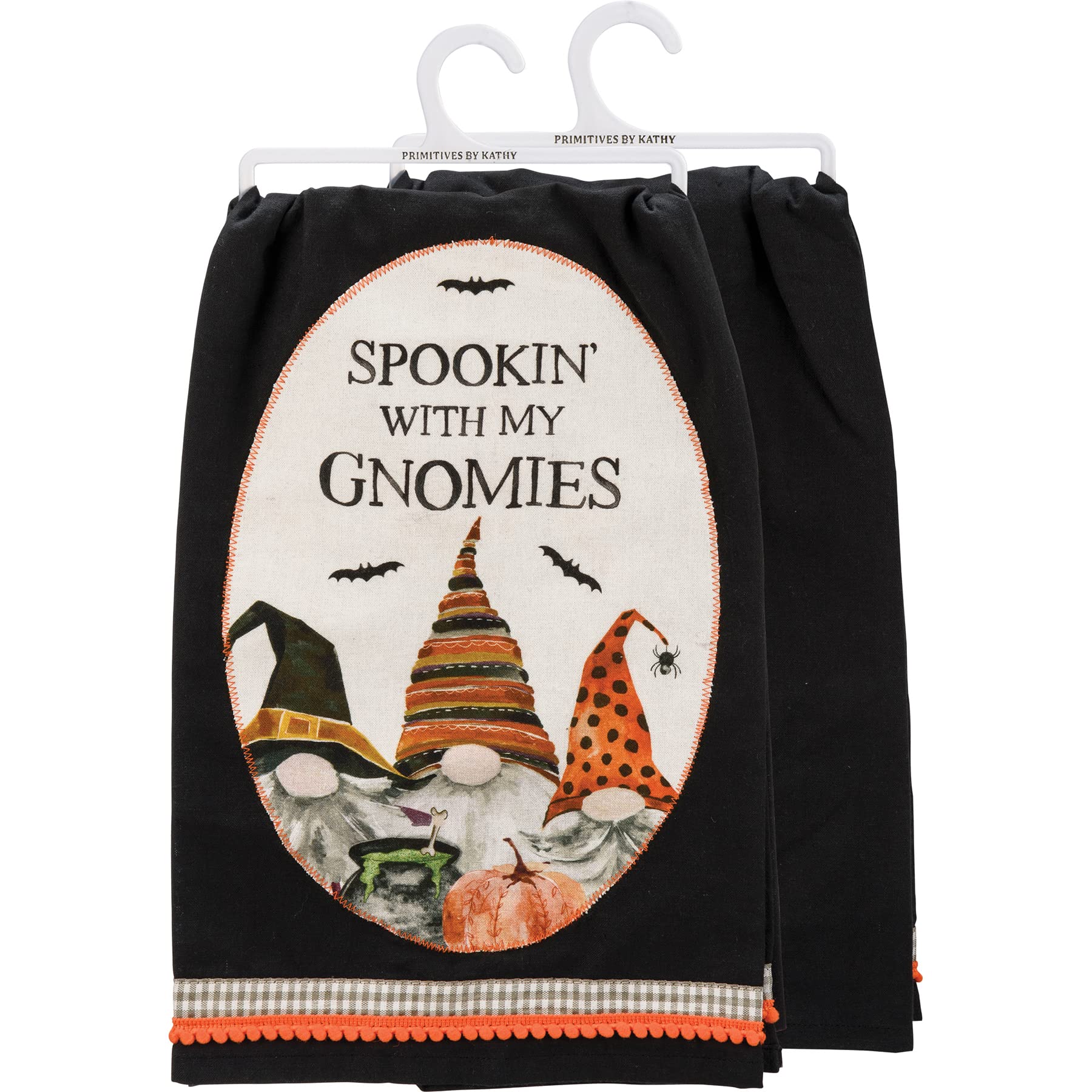 Asciugamano Da Cucina Primitives By Kathy – Tema Halloween Con Gnomi, 100% Cotone, Lavabile