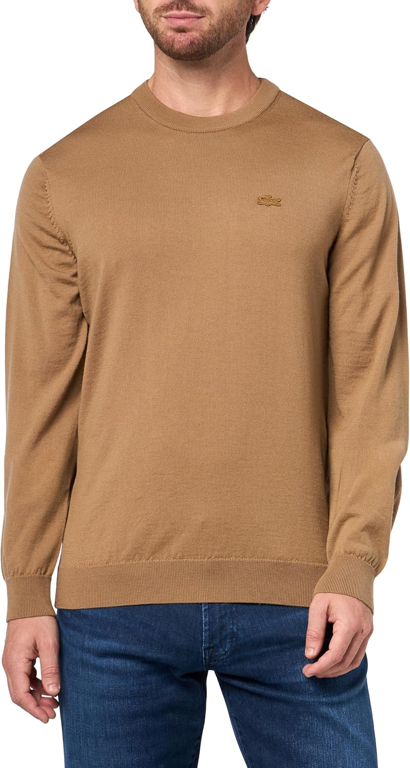 Lacoste Mens Crew Neck Merino Wool Sweater