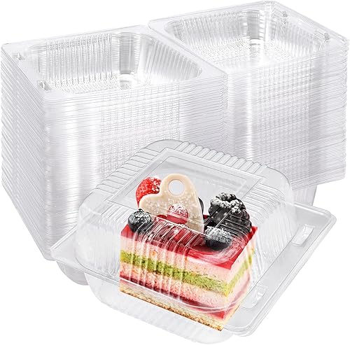100 recipientes de plástico transparente para llevar, recipientes de alimentos de plástico transparente con bisagras, recipiente desechable para