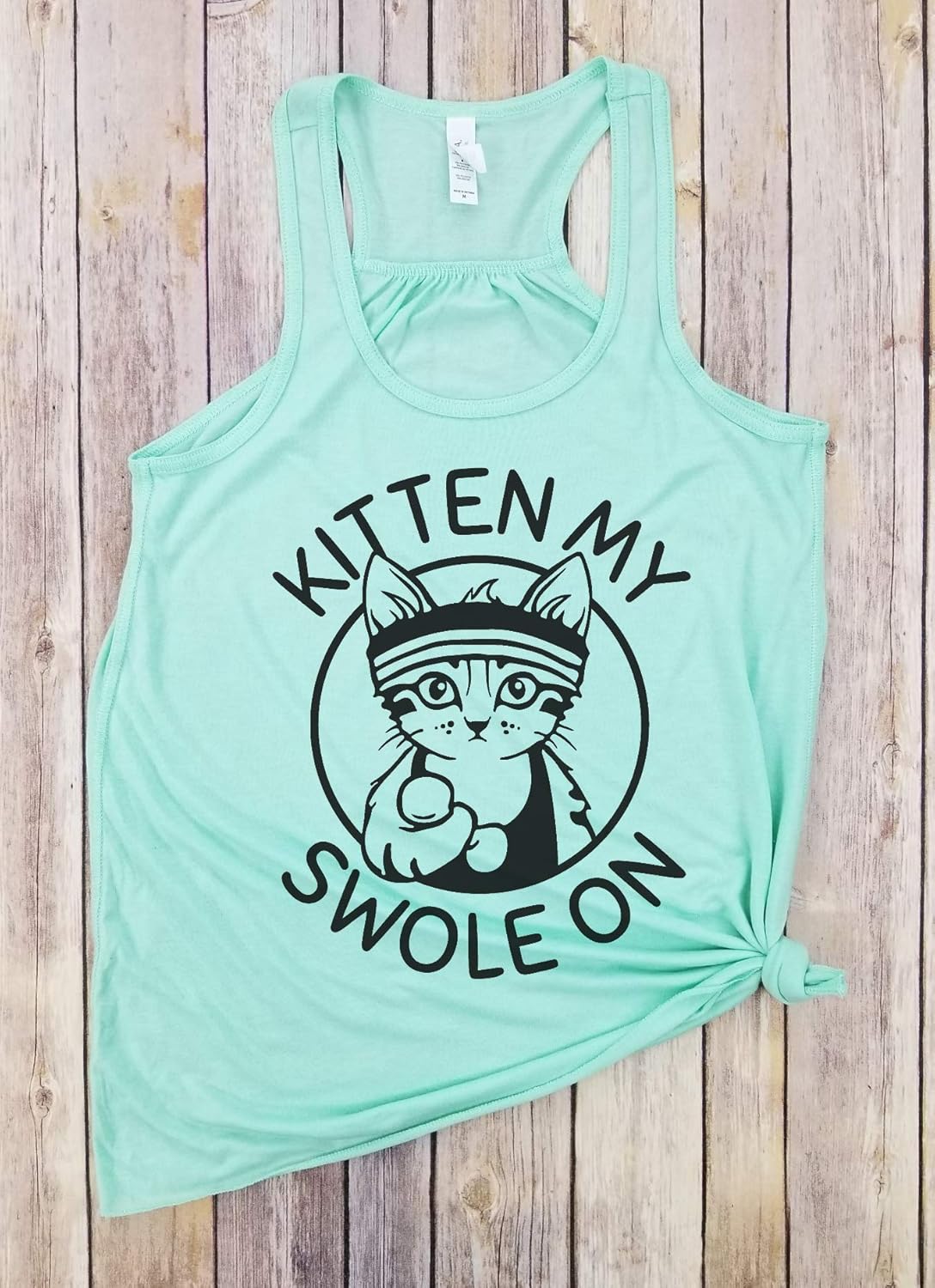 Kitten my swole on - Muscle Tank, Gym tank, Yoga Tank, Womens Tank, Funny Workout tank, weight lifting tank, cat shirt, cat tank, kitten shirt.
