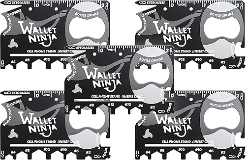 Wallet Ninja Tarjeta multiherramienta Multiherramienta 18 en 1 tamaño de tarjeta de crédito multiherramienta para reparaciones rápidas, equipo de