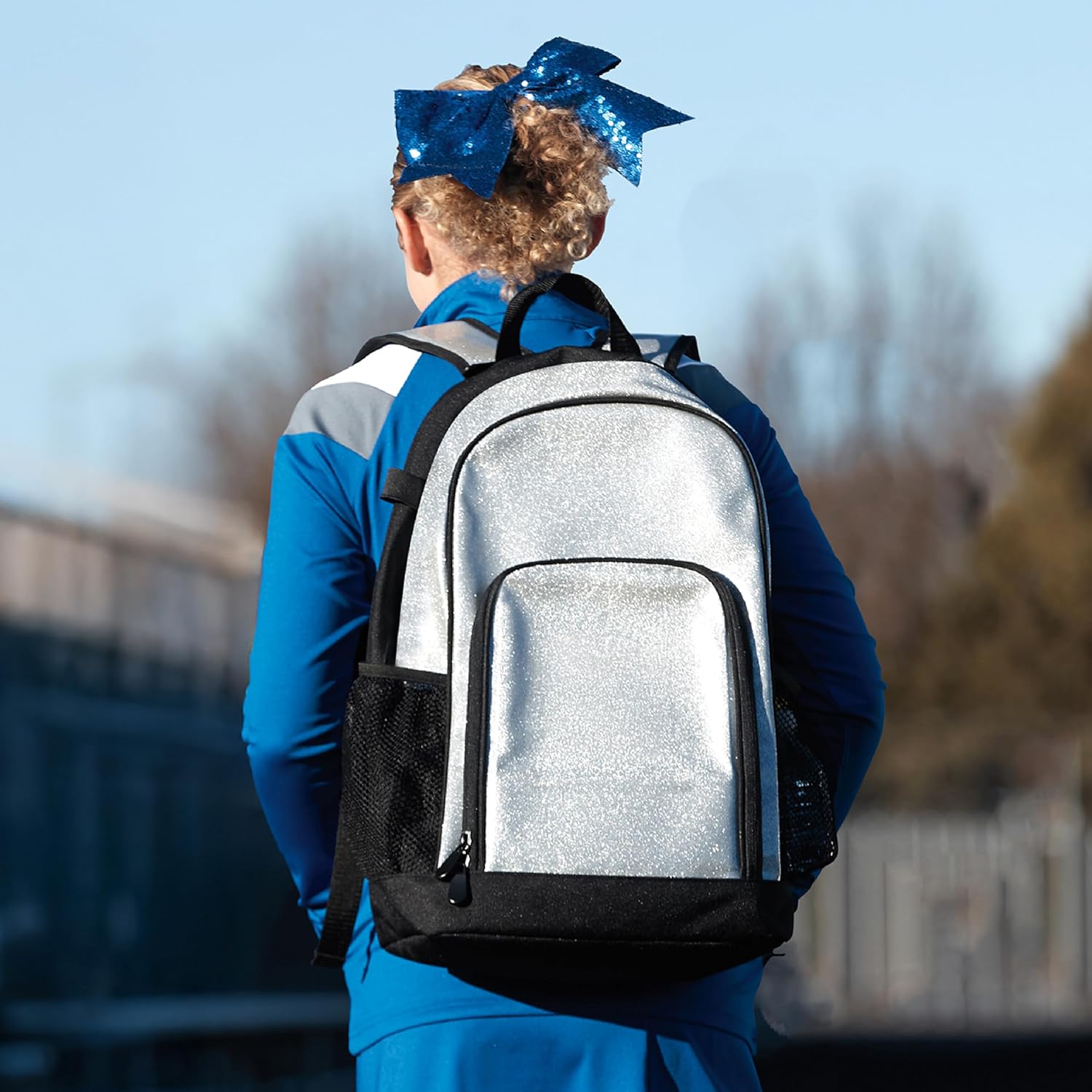 Augusta Sportswear All Out Glitter Backpack Royal Glitter/Black OS - Image 3