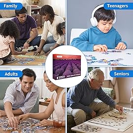 Jigsaw Puzzles 1000 Pieces for Adults Provence Lavender Field 1000 Piece Puzzle Lavender Flowers Puzzles France Landscape Puzzle 1000 Pieces Purple Flowers View Puzzle for Adults Teens