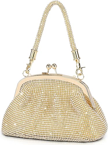 UBORSE Bolso de mano con cuentas vintage de los años 20 para mujer, bolso formal de noche de boda, bolso de fiesta de cóctel con diamantes de