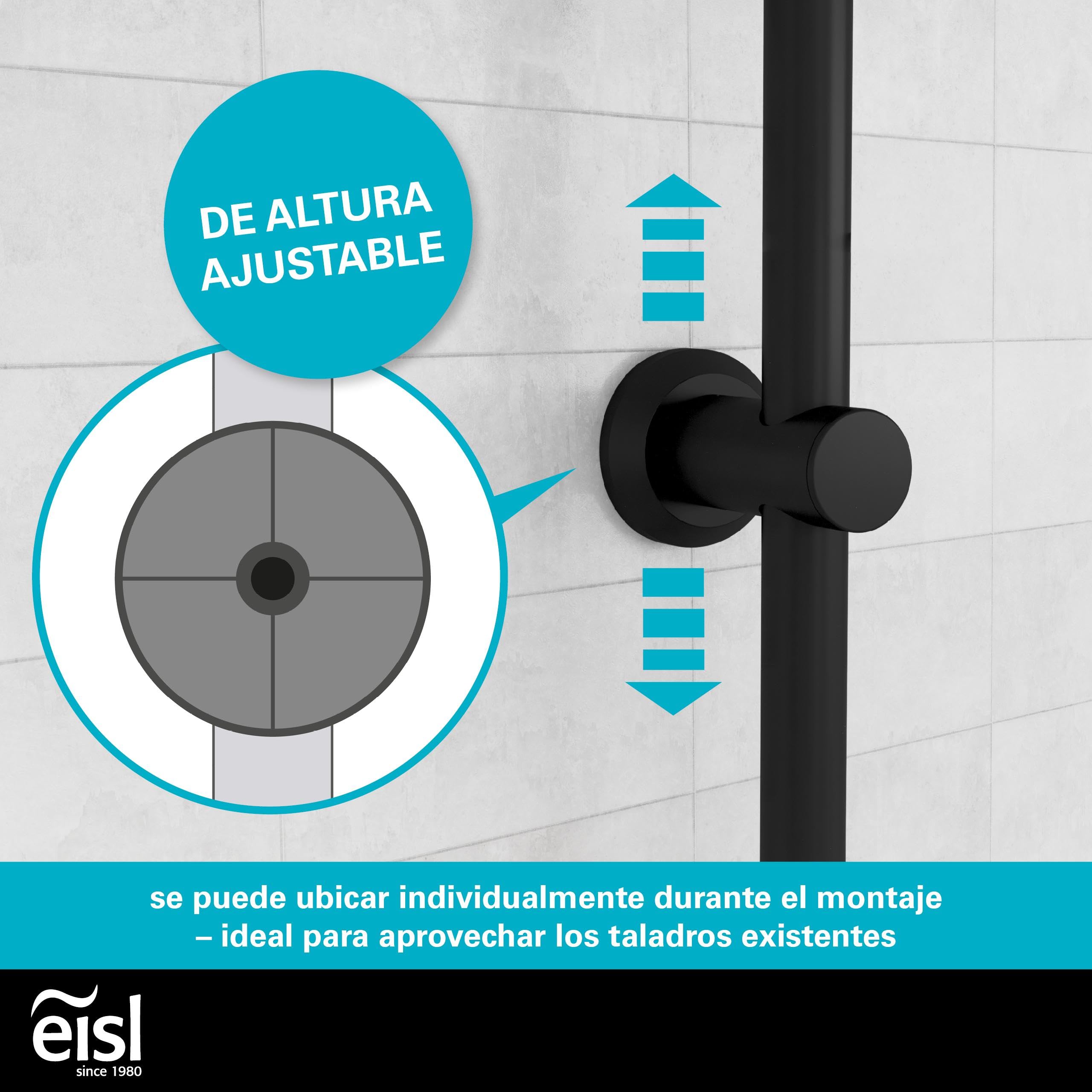 EISL Easy Fresh DX12006BL-A - Juego de ducha sin grifo (250 x 250 mm, sistema de ducha sin grifería 2 en 1, con ducha de lluvia grande (250 x 250 mm) y ducha de mano sin grifo para reequipar