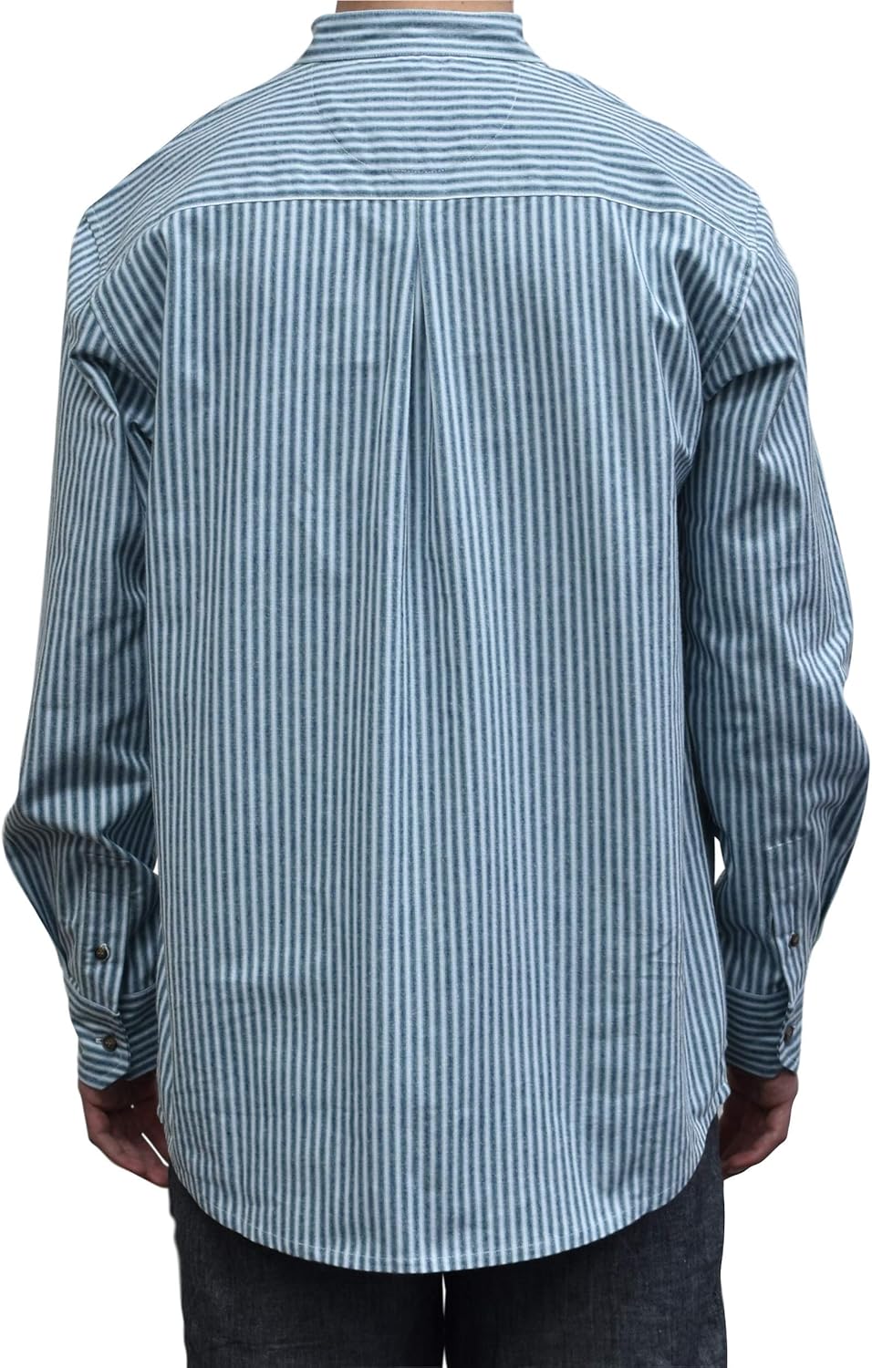 Mens Vintage Style Grandfather Shirt Cotton - Image 3