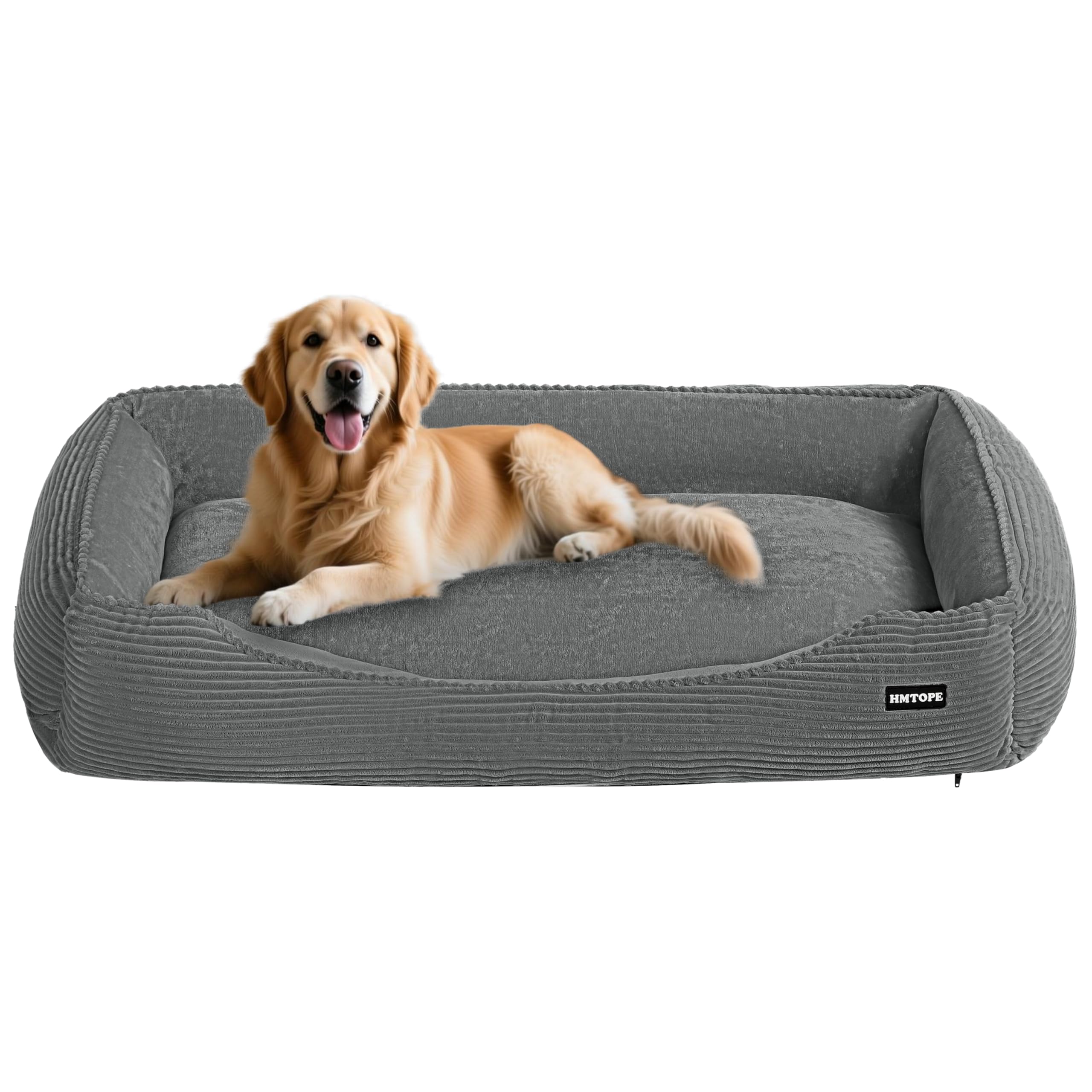 HMTOPE Hundebett, Hundesofa, Hundematte aus Cord, S/M/L, rutschfest, Abnehmbar und Waschbar, Weich und Atmungsaktiv