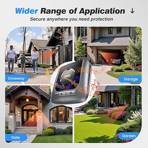 Miniatura 2 de Alarma solar inalámbrica para entrada exterior de 12 milla de largo alcance, 3 sensibilidades y resistente a la intemperie para alarma de seguridad