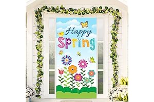 Whaline Spring Door Cover: Vibrant Floral Grace for Your Home