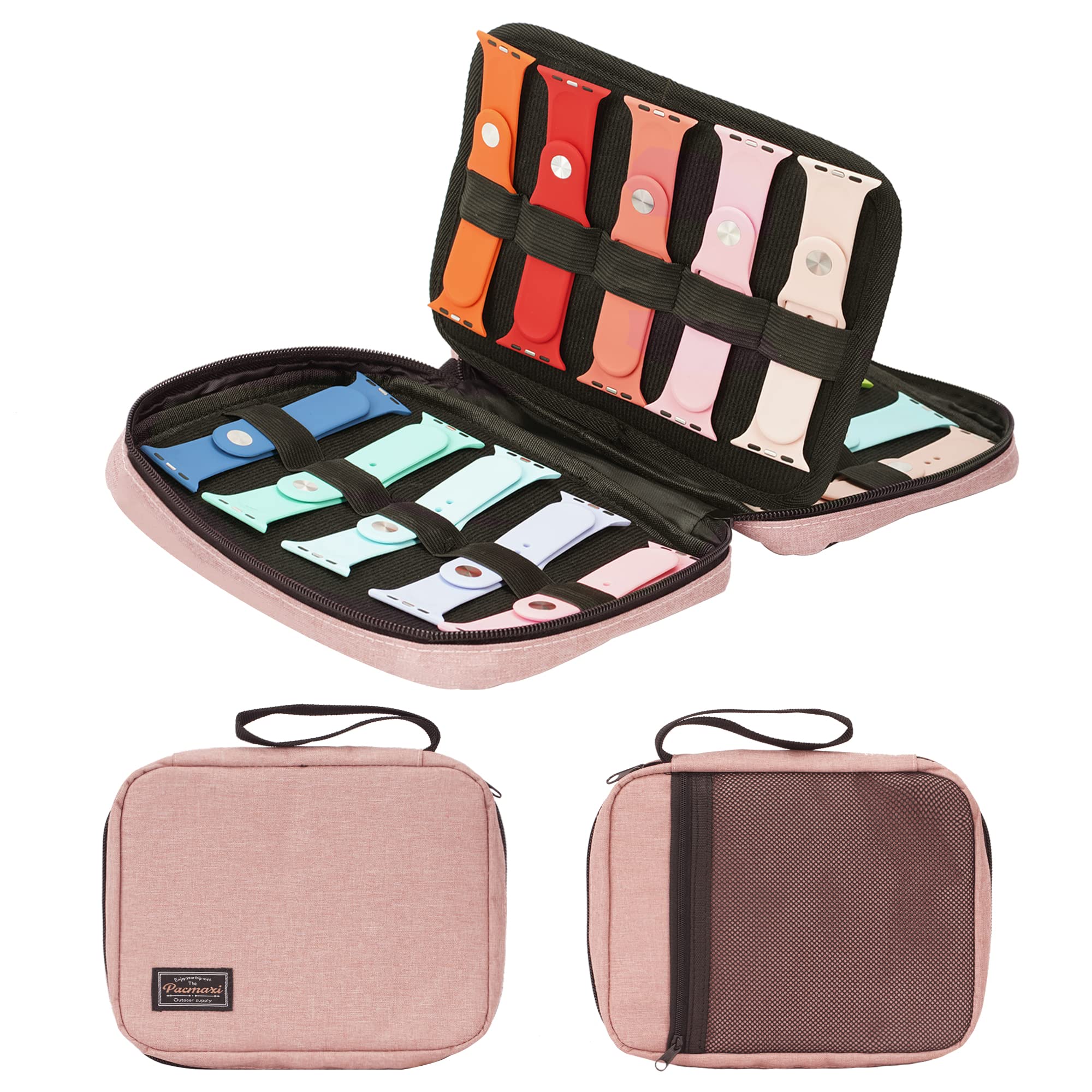 PACMAXI 20 Watch Bands Storage Carrying Case Compatible with Watches,Expandable Watch Band Holder Stores 20 Watch Bands Fit for Most Sizes of Watch