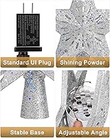 Vista 40 de Decoración para árbol de Navidad iluminada con 6 patrones proyectados, estrella de Navidad con luces giratorias LED integradas, proyector