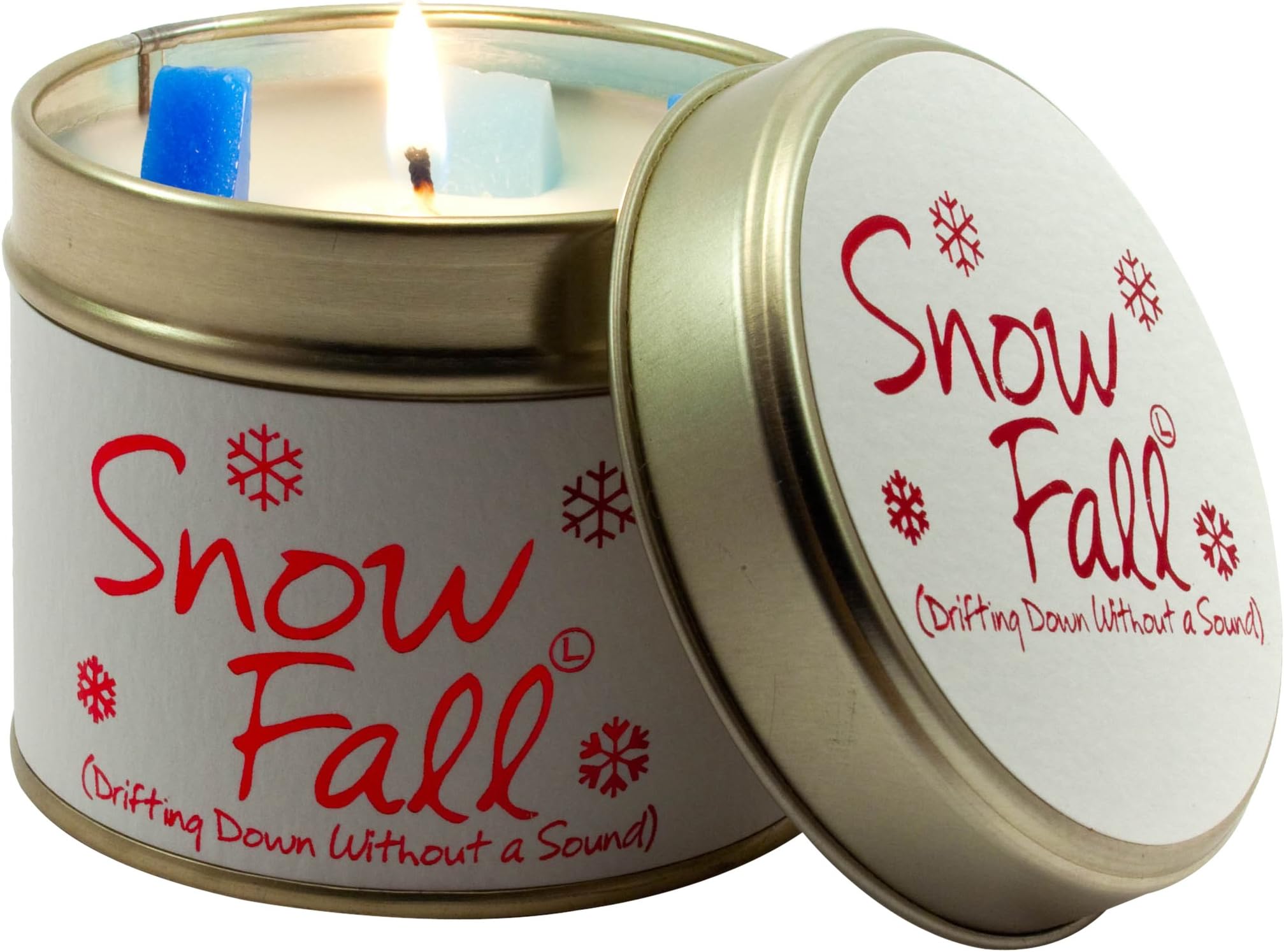 Lily-Flame Snowfall Tin, Pink, l x 7.7cm w x 6.6cm h