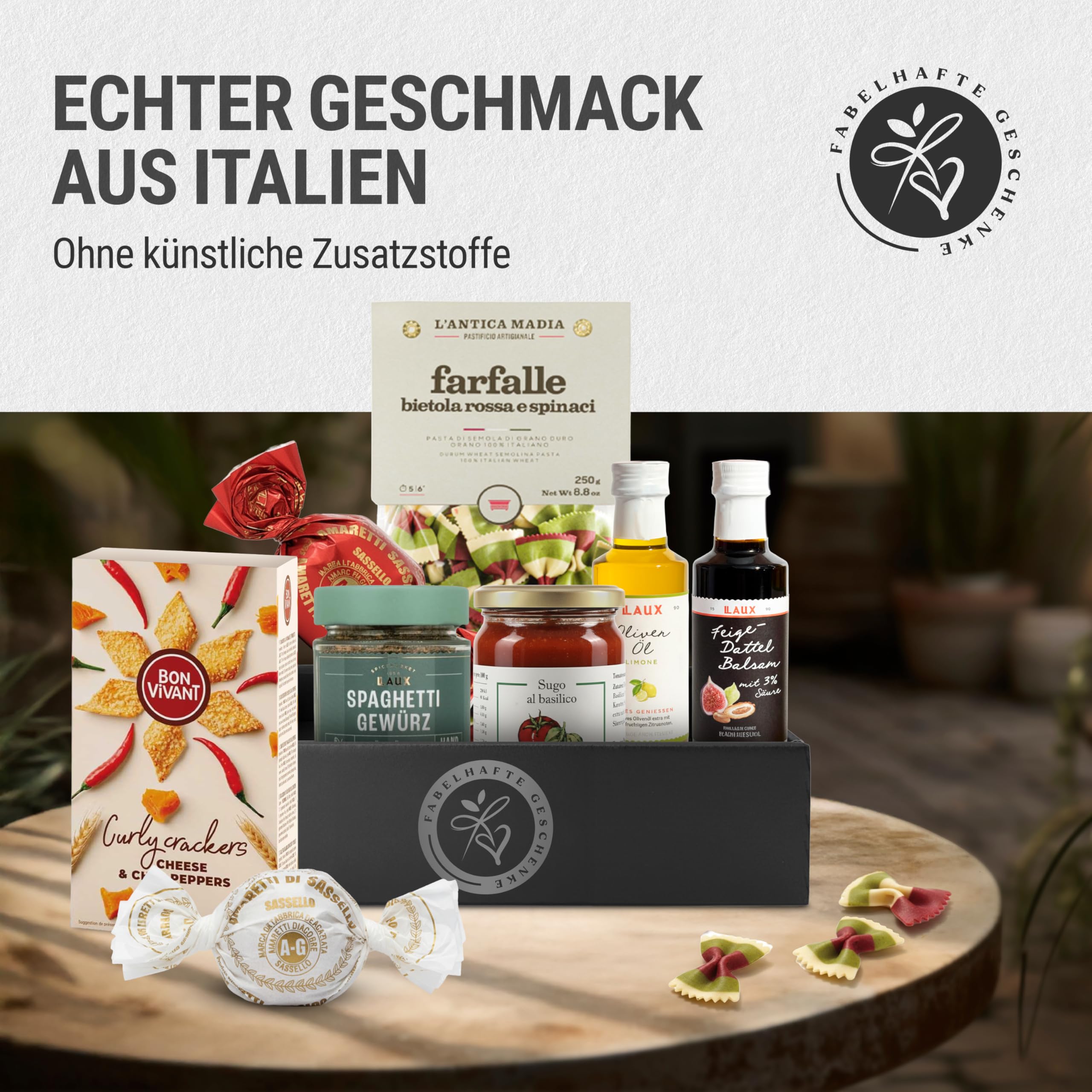 Danke-Geschenkkorb VIVA ITALIA gefüllt mit italienischen Delikatessen - Präsentkorb mit Feinkost Geschenkset