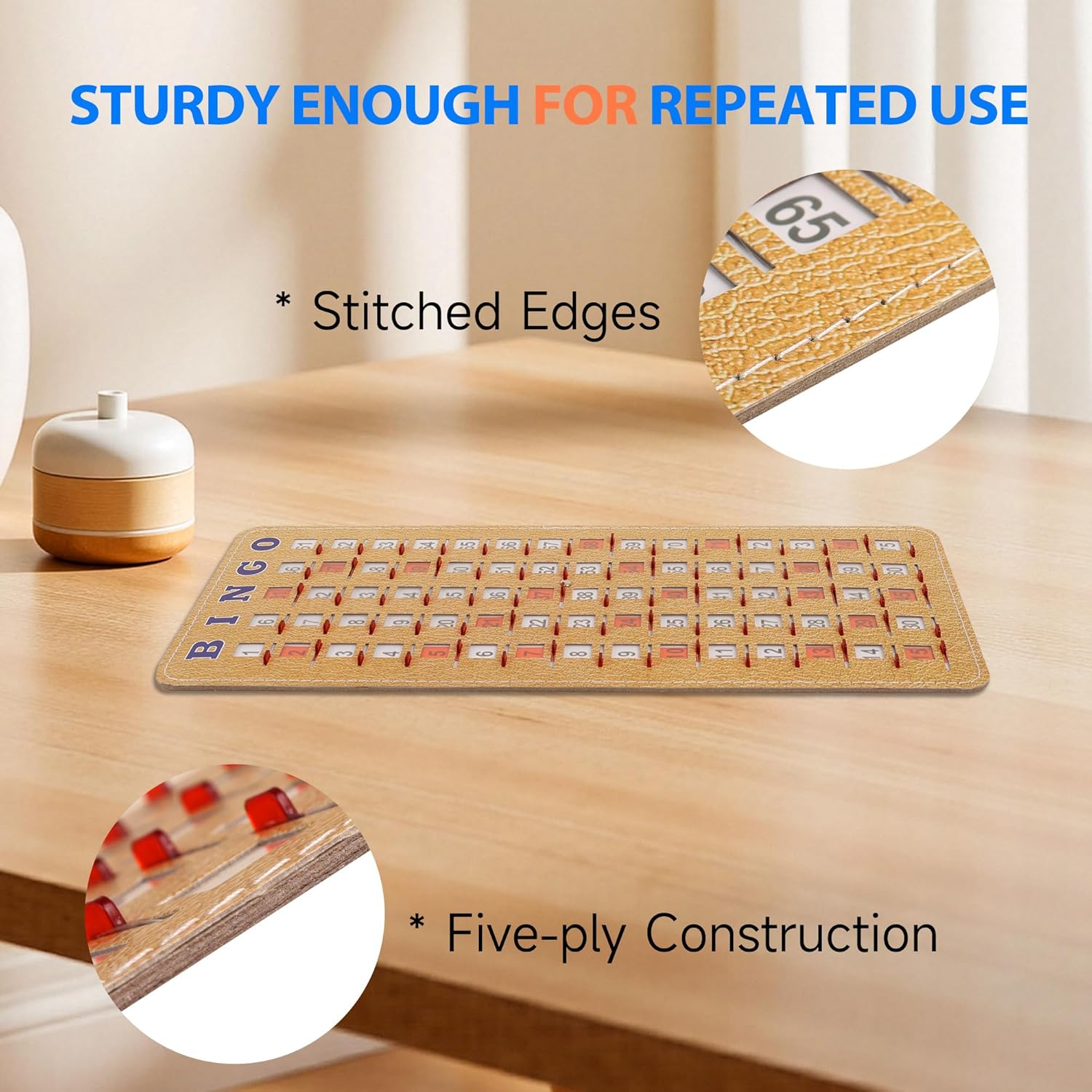 GSE Games & Sports Expert Finger-Tip Bingo Master Board with Sliding Windows, Bingo Cardboard Calling Card
