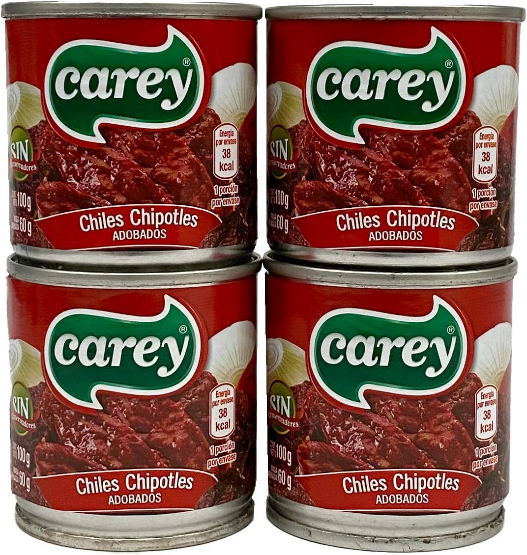 Chipotles Peppers in Adobo Sauce Carey 100g (Pack of 4)