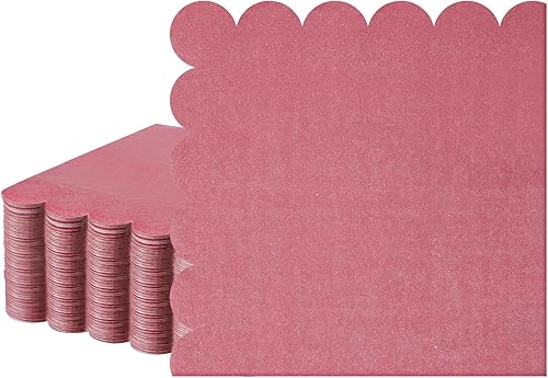 100 servilletas de cóctel festoneadas de papel grueso, servilletas desechables para fiestas, servilletas de bebidas para bodas, cenas, suministros