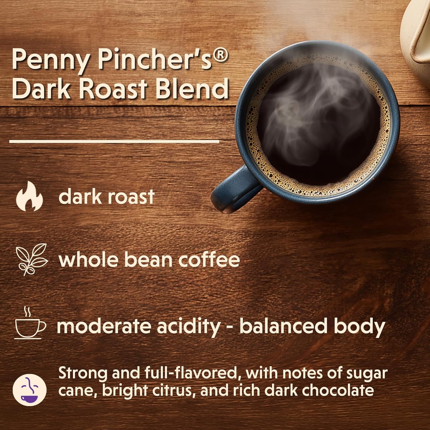 Coffee Bean Direct Penny Pincher's® Dark Roast Blend, Whole Bean Coffee, Bold and Versatile, Dark Roast, 5 Pound Bag (Pack of 1)