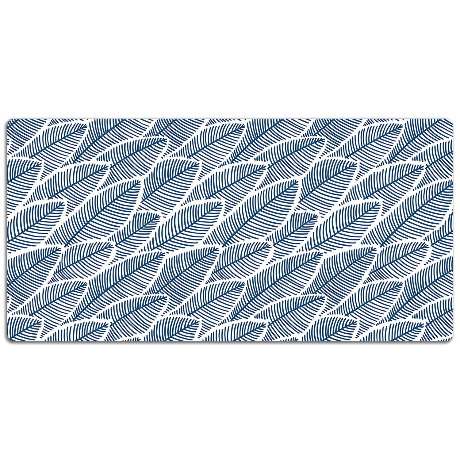 Sottomano da Scrivania 120x60 cm Facile da Pulire Antiscivolo Impermeabile per Ufficio e Casa in Vinile PVC Protezione e Decorazione Superficie Protettiva - foglie di palma
