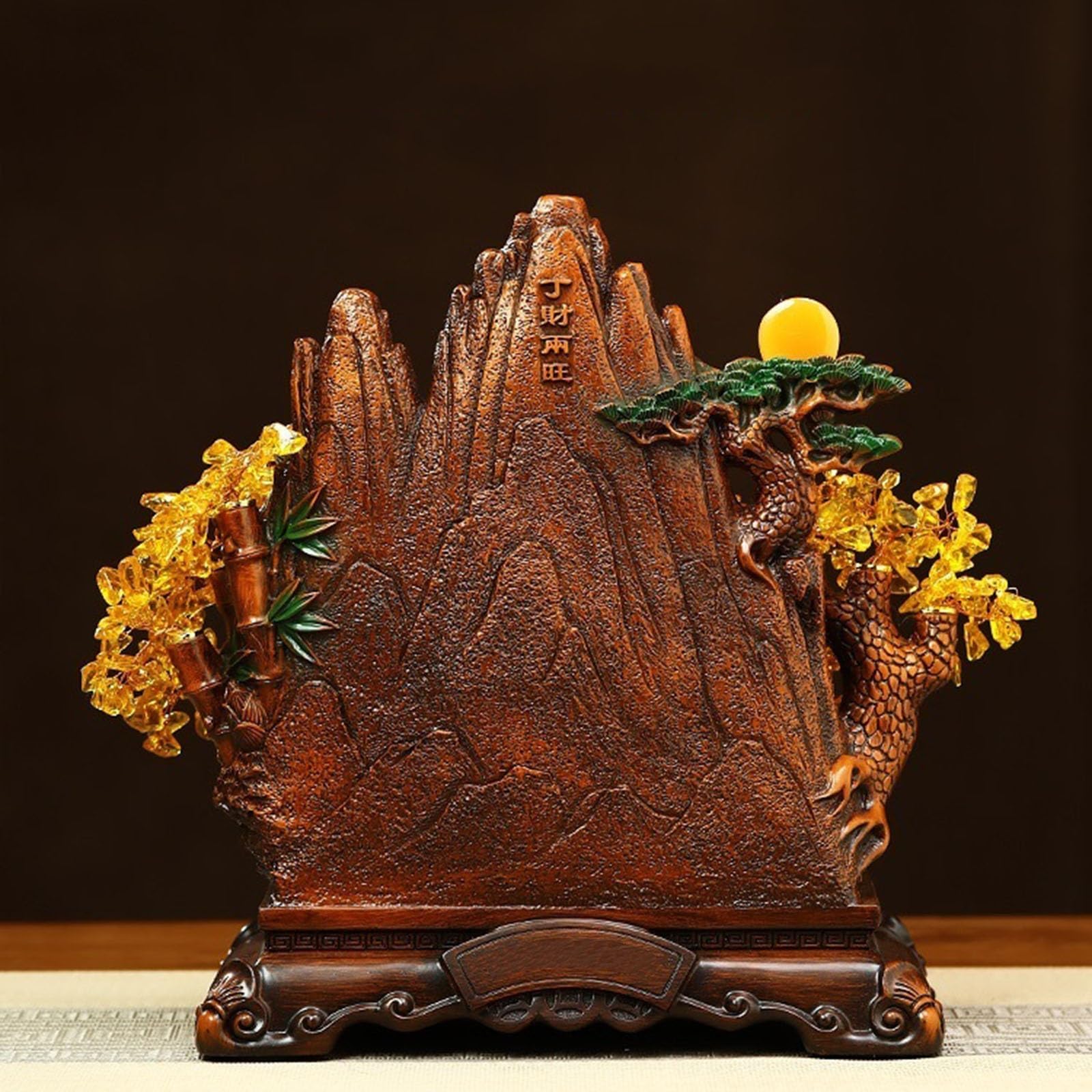 Ozdoby kryształowe drzewo Feng Shui drzewo pieniędzy figurka Fortune Bonsai, ozdoba przynosząca bogactwo, szczęście, dobrobyt, sukces drzewo pieniędzy (czarna)