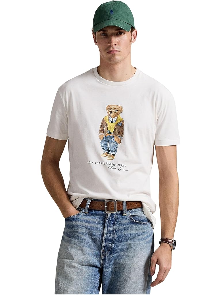 White Polo Ralph Lauren Classic Fit Polo Bear Jersey T-Shirt