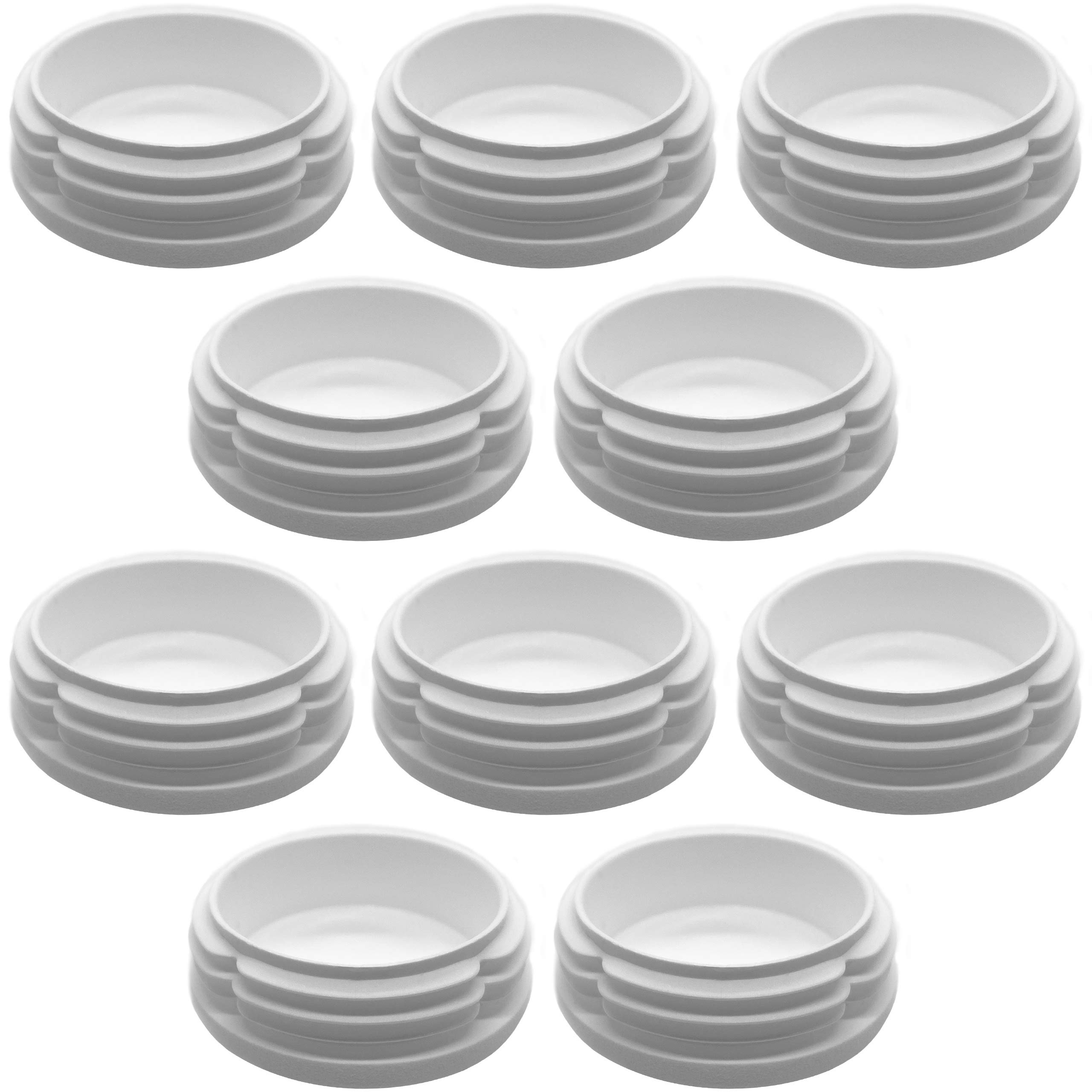 Enkotrade Lamellar Plugs, White, Round, Diameter 35 mm, Tube Plugs, Pipe Covers, Made of High-Quality Polyethylene Plastic, Plugs, End Plugs, Caps, Pipe Plugs, Round, Pack of 10