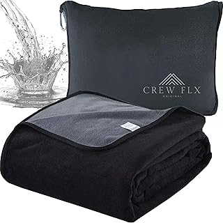 Waterproof Blanket for Bed Intimacy - Lightweight Double Fleece Couples Blanket Extra Soft & Noiseless - Love Blanket Waterproof with Extra Soft Travel & Storage Bag (80"x60") Black/Dark Gray