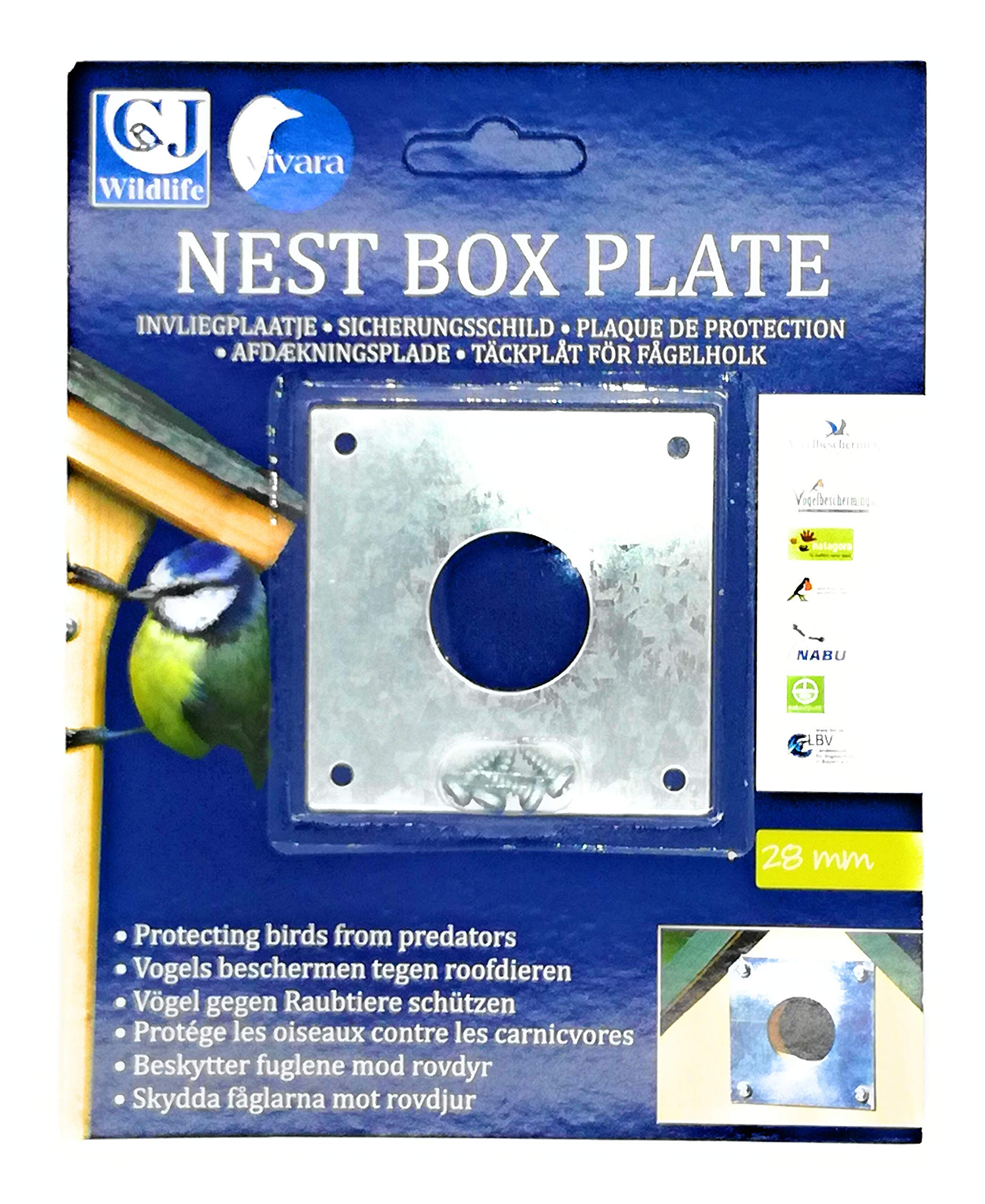 C J Wildbird Foods Limited Nest Box Protection Plate 28mm, metal