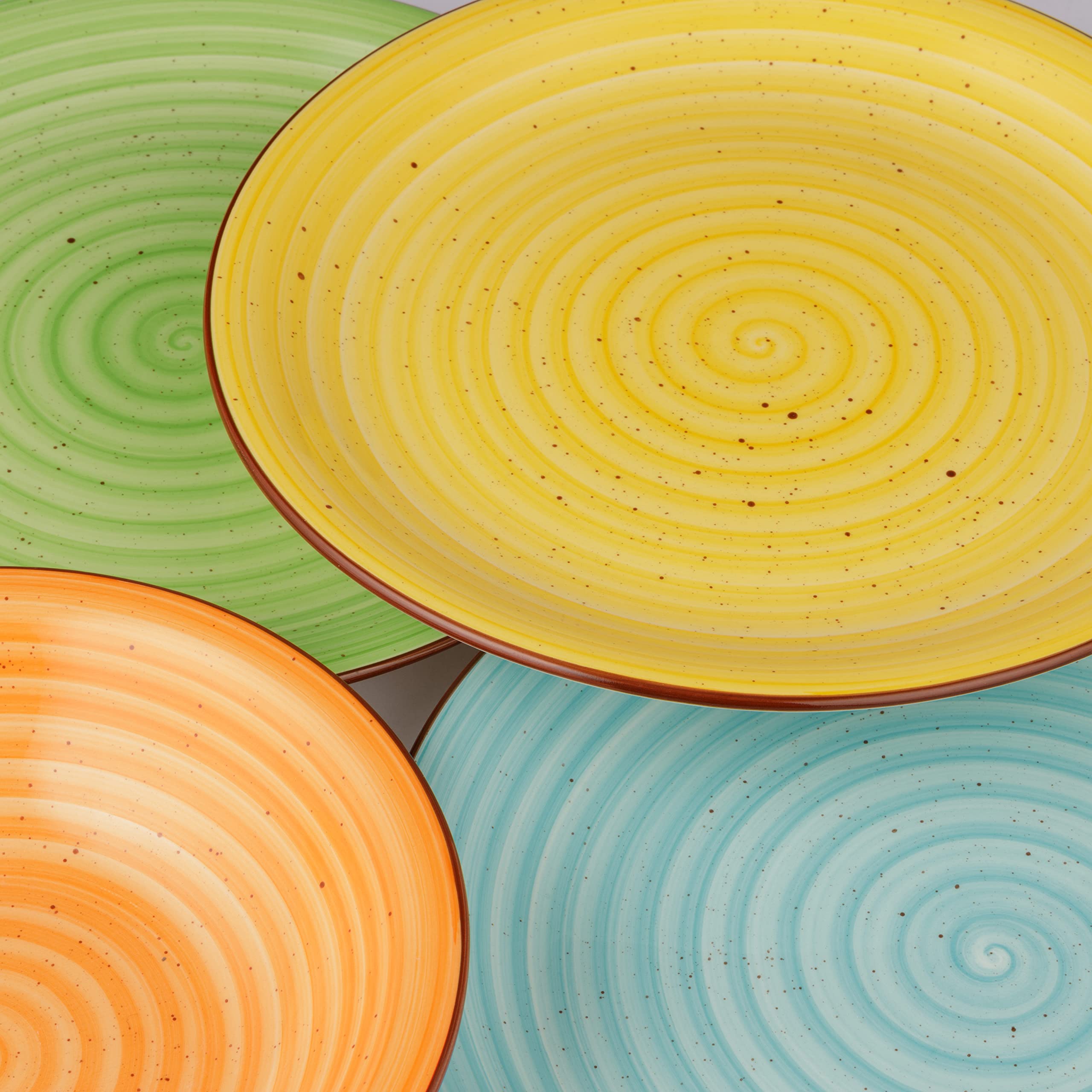 Baroni Home Servizio di Piatti da 18 pezzi in Ceramica, Servito da Tavolo Colorato per 6 Persone, Piatto Fondo, Piano, da Frutta o Dolce, Fantasia Multicolor