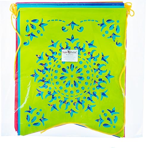 Miniatura 2 de Super Z Outlet Bandera multicolor arcoíris de 12 pies de largo con diseño de guirnalda de sol del sol del sol del sol del sol del sol para