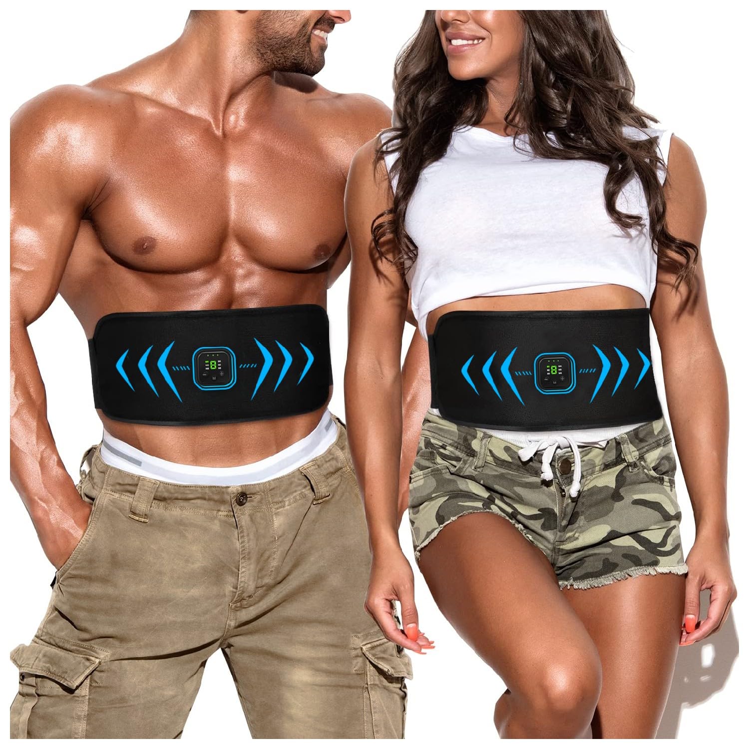 EMS Trainingsgerät,Bauchtrainer Elektrisch,EMS Bauchmuskeltrainer Bauchmuskeltrainer mit EMS Technologie - 8 Modi & 19 Intensitäten, Zero Hard Homeful Übung