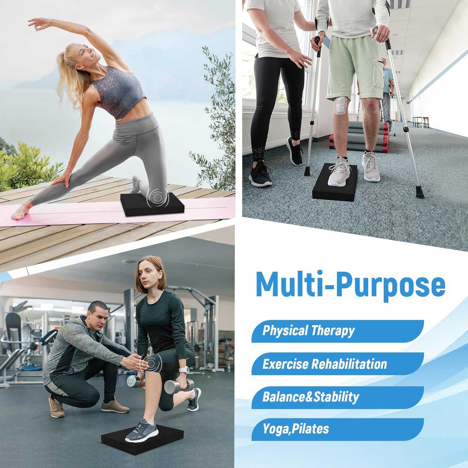 High-Density Balance Pad for Exercise,Non-Slip Foam Mat for Pilates, Fitness,Yoga, Core Training Physical Therapy, Knee Pad for Floor